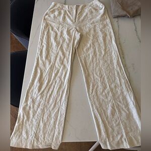 Wide-Leg Linen Blend Alex Marie Cream Pants